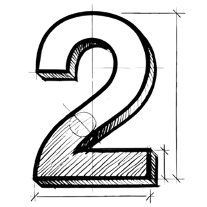 A drawing of the number 2.