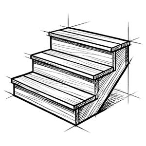 Hand drawing of a set of stairs.