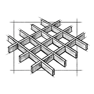 3D grid structure with intersecting lines