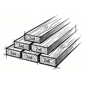 Illustration of stacked 2x4 lumber.