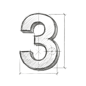 Sketch of the number three