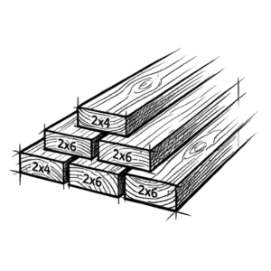 A stack of pressure-treated boards as an icon.